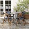 Merrick Lane Sacha Set of Four Stacking Thonet Bistro Style Chair with Arms, PE Rattan Seat, and Bamboo Metal Frame for Indoor/Outdoor Use